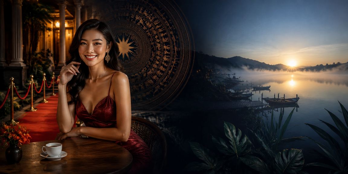 Người dùng Đà Lạt thư giãn với cà phê và tham gia chơi game trực tuyến nhận cashback bonus