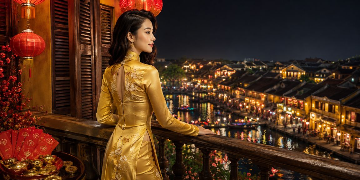 Hội viên VIP tại Hội An nhận phong bì đỏ quà thưởng thăng hạng trong trang phục áo dài truyền thống