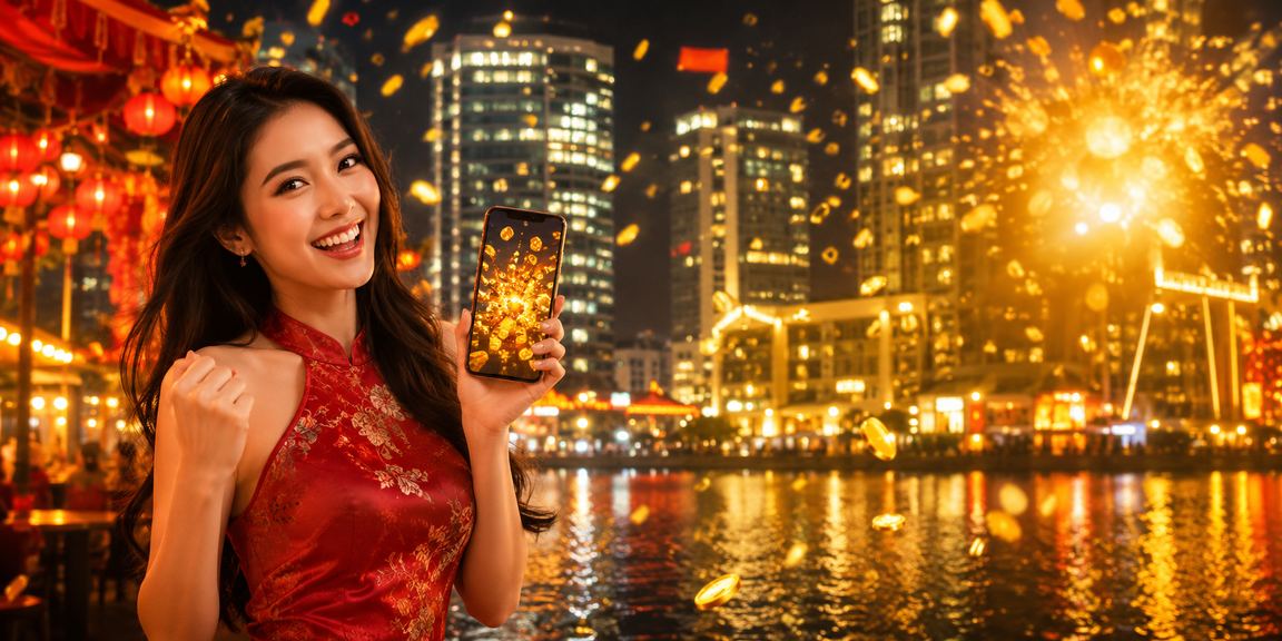 Không gian casino trực tuyến tại Việt Nam với ánh đèn neon rực rỡ và màn hình hiển thị giải thưởng Jackpot
